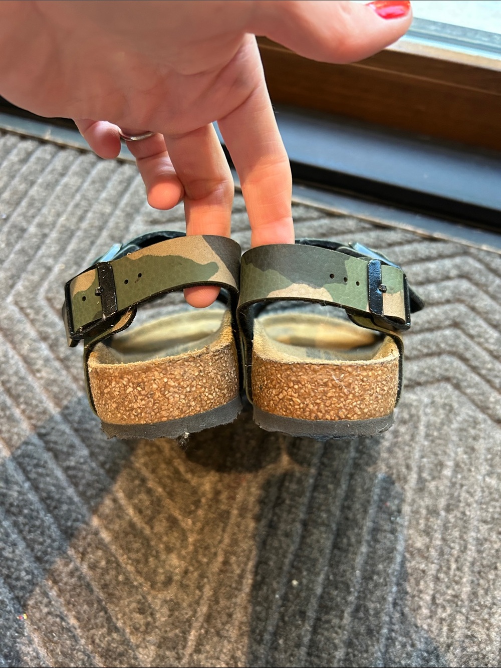 Birkenstock Kids Camo Double-Buckle Sandals - Green & Tan - Picture 2 of 6